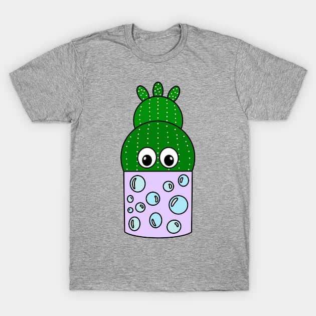 Cute Cactus Design #269: Cactus In Painted Bubble Pot T-Shirt by DreamCactus